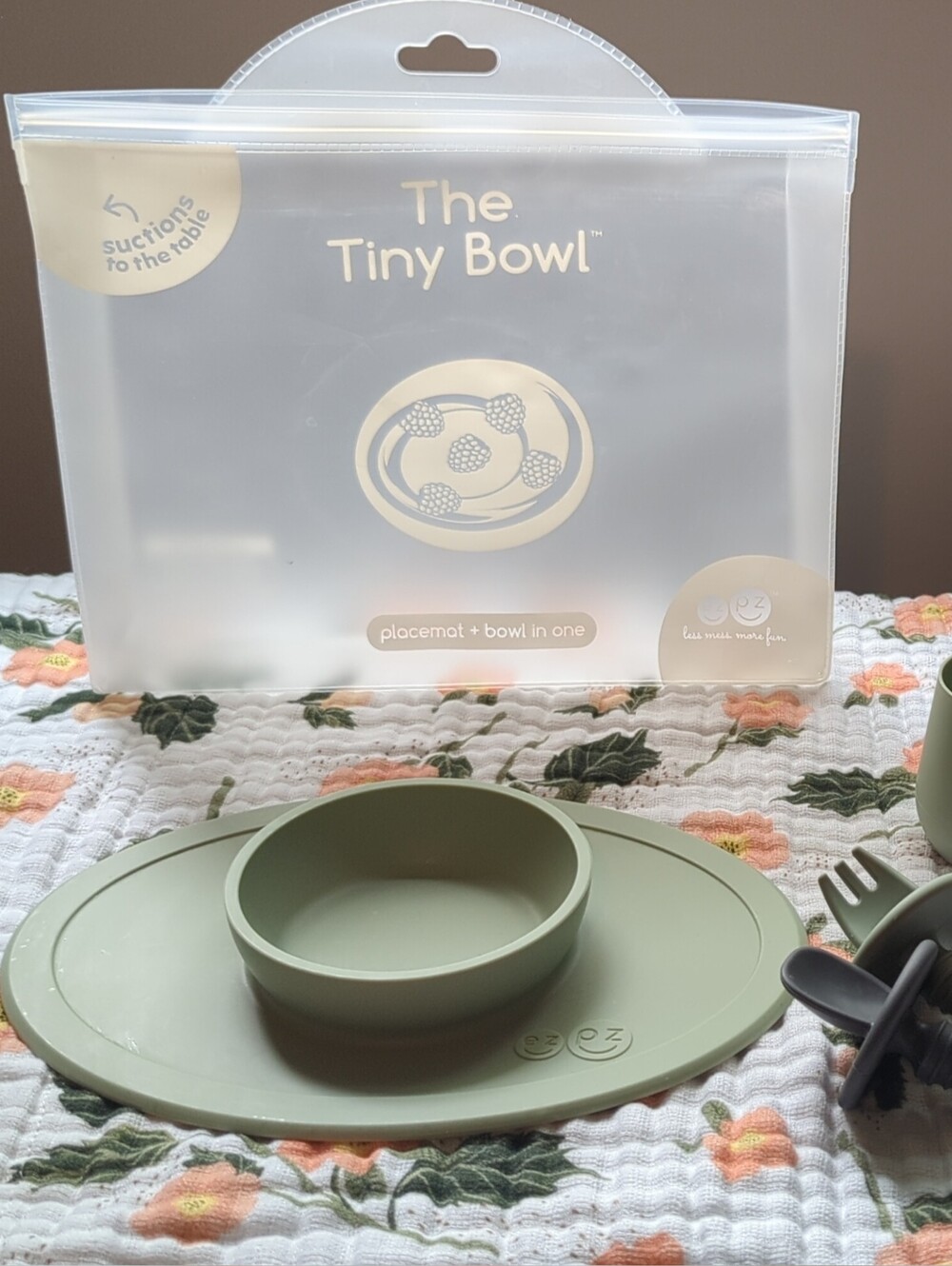 Silicone Suction Baby Bowl Set - Sage Green